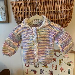Handmade Pastel Knit Toddler Sweater (12-24M)